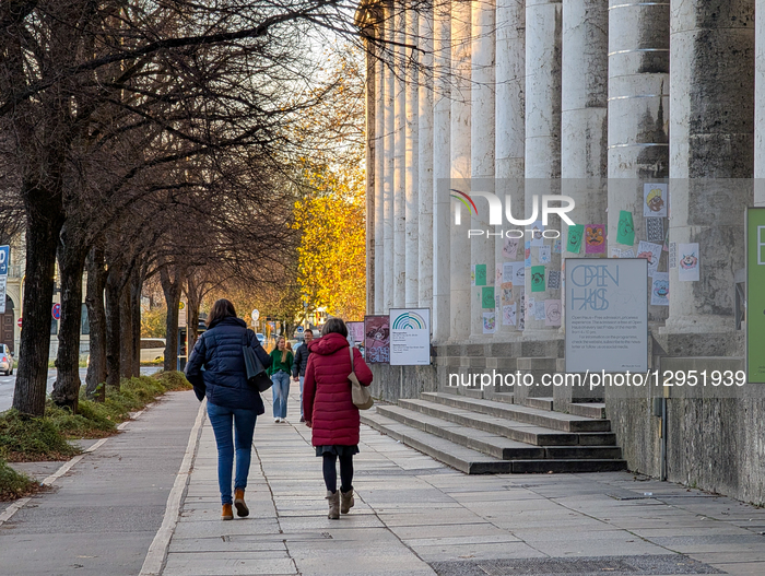 Daily Life On Munich Streets In Autumn
