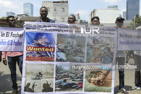 Sudanese refugees gather in front of the United Nations High Commissioner for Refugees (UNHCR) office in Jakarta, Indonesia, on November 3,... by Agoes Rudianto/NurPhoto