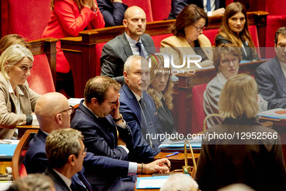 France's Junior Minister in Charge of Parliament Relations, Laurent Panifous, is seen during a session of questions to the government at the... by Adnan Farzat/NurPhoto