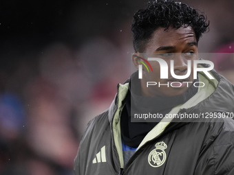 Endrick centre-forward of Real Madrid and Brazil during the UEFA Champions League 2025/26 League Phase MD4 match between Liverpool FC and Re... by Jose Breton/NurPhoto