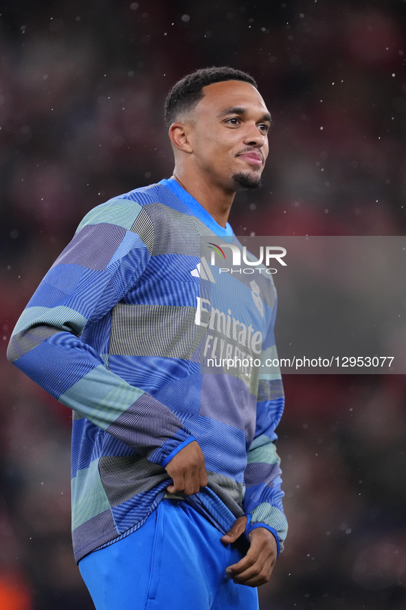 Trent Alexander-Arnold right-back of Real Madrid and England during the UEFA Champions League 2025/26 League Phase MD4 match between Liverpo... by Jose Breton/NurPhoto