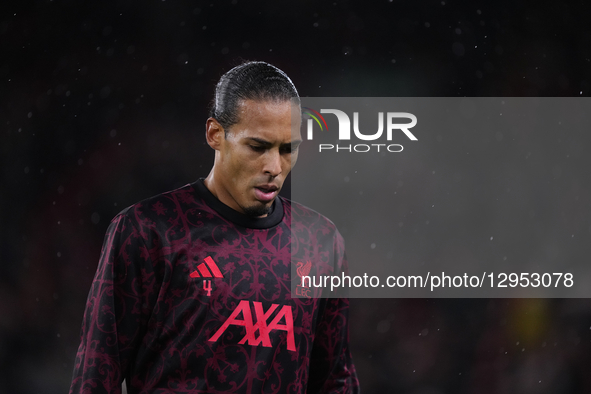 Virgil van Dijk centre-back of Liverpool and Netherlands during the UEFA Champions League 2025/26 League Phase MD4 match between Liverpool F... by Jose Breton/NurPhoto