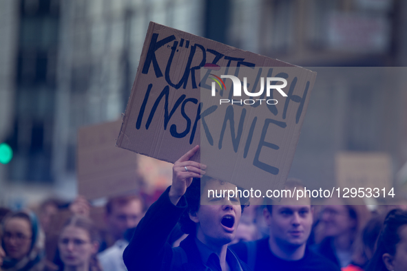 Thousands of students from various universities take part in a large demonstration against massive budget cuts for the education sector in D... by Ying Tang/NurPhoto