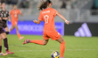 #17 Touzani L. J. (Forward) of Netherlands U-17 scores the 1-0 goal during the FIFA U-17 W...