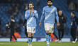 Bernardo Silva #20 of Manchester City F.C. celebrates at full time during the UEFA Champio...
