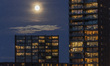 The largest full moon of 2025, a supermoon know as Beaver Moon rises over the city of Eind...