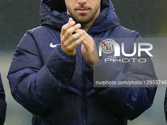 Carlos Augusto of FC Internazionale greets the fans at the end of the Serie A Enilive match between Hellas Verona FC and FC Internazionale a... by Giuseppe Maffia/NurPhoto