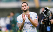 Hakan Calhanoglu of FC Internazionale greets the fans at the end of the Serie A Enilive ma...