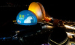 The night view of the landmark building Zhuhai Grand Theater is in Zhuhai, Guangdong Provi...