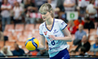 Julita Piasecka plays during the volleyball match between KS DevelopRes Rzeszow and LKS Co...