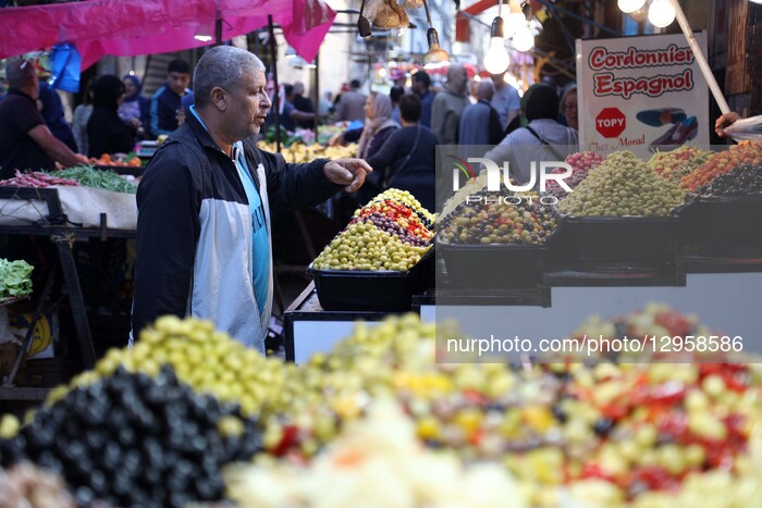 Fruit And Vegetable Market At The Bastille Market In The Old City Of Oran In Algeria 