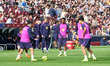 Alejandro Balde trains during the training session at the Spotify Camp Nou, which opens it...