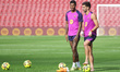 Marcus Rashford and Ferran Torres train during the training session at the Spotify Camp No...