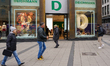 The Deichmann store, a major footwear retailer, is visible on a shopping street in Munich,...
