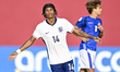 Reigan Heskey of England celebrates after scoring a goal during the FIFA U-17 World Cup Qa...