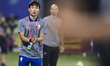 Kitae Back, head coach of the Republic of Korea, reacts during the FIFA U-17 World Cup Qat...