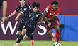Mamba Olivier of Switzerland and Hyeonbin Koo of the Republic of Korea play during the FIF...