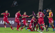 Players of Korea DPR celebrate after scoring a goal during the FIFA U-17 World Cup Qatar 2...