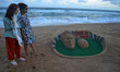 Sand artist Sudarsan Pattnaik has created a sand sculpture of football player Messi with m...