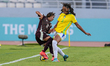 #3 Marina (Defender) of Brazil U-17 contrasts with #11 Solis J. (Forward) of Mexico U-17 d...