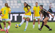 Marina, a defender for Brazil U-17, is in action during the FIFA U17 Women's World Cup Mor...