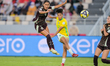 Maria, a forward for Brazil U-17, is in action during the FIFA U-17 Women's World Cup Moro...