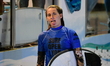 Surfer Ina Schorr wins in the women's category of the first international indoor surfing c...