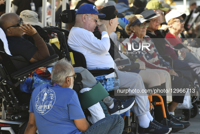 The 26th Annual Orlando City Veterans Day Parade And Protest Against ICE And Free Palestine