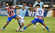 Hector Guerra of Panama and Aldo Sanabria of Paraguay are in action during the FIFA U-17 W...