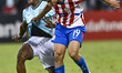 Gerson Gordon of Panama and Alexis Acosta of Paraguay are in action during the FIFA U-17 W...