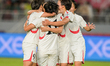 The players of Korea DPR U-17 celebrate the goal of 2-0 during the FIFA U17 Women's World...