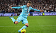 Jacob Bruun Larsen of Burnley crosses the ball during the Premier League match between Wes...