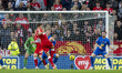 Dael Fry of Middlesbrough side-foots the ball towards the goal to score the opening goal o...