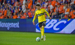 Columbus defender Max Arfsten appears during the Audi 2025 MLS Cup Playoffs Game 3 match b...