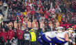 Wisconsin Badger fans enjoy a game against The Washington Huskies in the snow at Camp Rand...