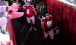 Wisconsin Badgers linebacker Mason Posa (8) and defensive lineman Parker Petersen (99) sta...