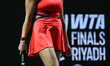 RIYADH, SAUDI ARABIA – NOVEMBER 8, 2025:Aryna Sabalenka plays against Elena Rybakina of K...
