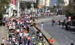 Athletes participate in the 42nd authentic Athens Marathon, a 42-kilometer long-distance r...