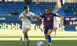 Ewa Pajor of FC Barcelona is in action in front of Paula Novo Saborido of Deportivo Abanca...