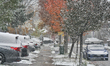 The first snowfall of the season occurs in Toronto, Ontario, Canada, on November 9, 2025. 