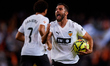 Luis Rioja of Valencia CF celebrates after scoring the team's first goal during the LaLiga...