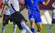Santiago Espindola of Argentina and Farhaan Khan of Fiji are in action during the FIFA U-1...