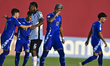 Mateo Martinez (2-R) of Argentina celebrates after scoring a goal during the FIFA U-17 Wor...