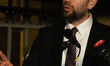 Denmark's Chief Rabbi Jair Melchior gives a speech outside the Synagogue in Copenhagen, De...