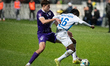 Midfielder Shola Ogundana of FC Dynamo Kyiv plays against midfielder Yevhenii Pastukh of F...