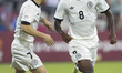 Jeremiah Mensah of Germany celebrates after scoring a goal during the FIFA U-17 World Cup...