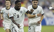 Jeremiah Mensah of Germany celebrates after scoring a goal during the FIFA U-17 World Cup...