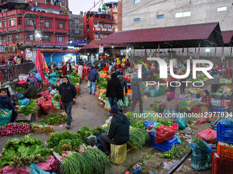 The bustling Kalimati Vegetable Market, the largest wholesale vegetable and fruit market in Nepal, is seen in Nepal, on November 11, 2025. I... by Safal Prakash Shrestha/NurPhoto