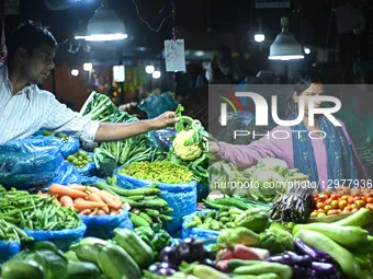 The bustling Kalimati Vegetable Market, the largest wholesale vegetable and fruit market in Nepal, is seen in Nepal, on November 11, 2025. I... by Safal Prakash Shrestha/NurPhoto