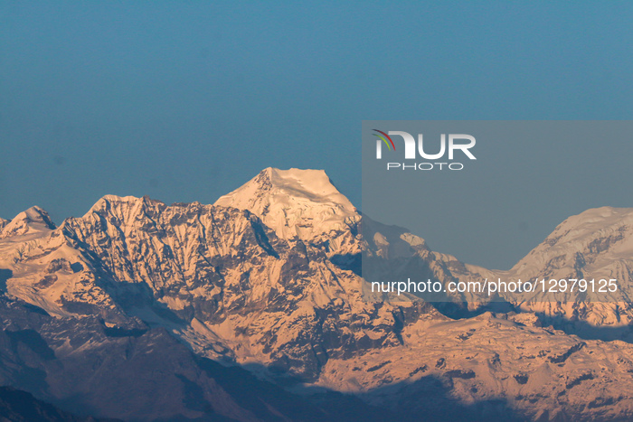 A Stunning Panoramic Scenic View Of The Mountain Range From Kathmandu, Nepal
